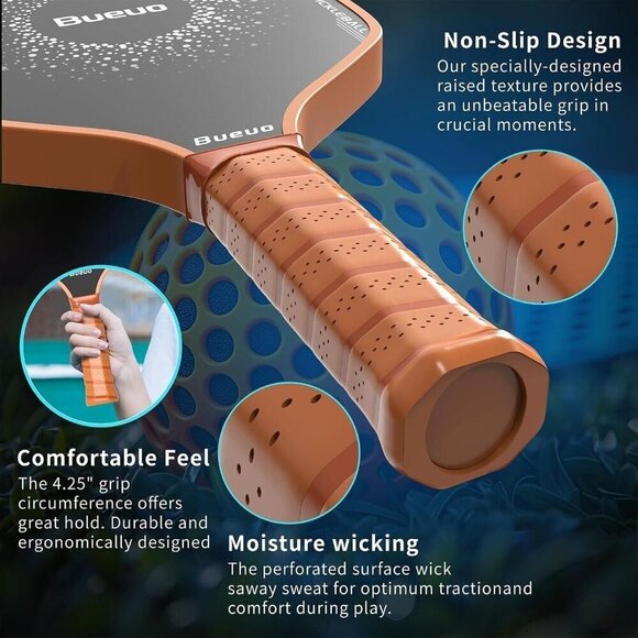 T700 Sandblasted Carbon Fiber Pickleball Paddle Lightweight Durable Spin Control - Picture 5 of 6